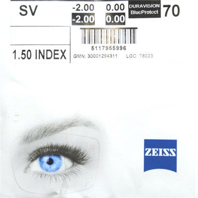 Очковые линзы 1.5 ZEISS Single Vision DV Blue Protect UV 1.5 ZSV DV Blue Protect UV - фото 5902708