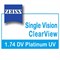 Очковые линзы 1.74 Zeiss Single Vision ClearView DuraVision Platinum UV 1.74 ZSV ClearView DVP UV - фото 5952938